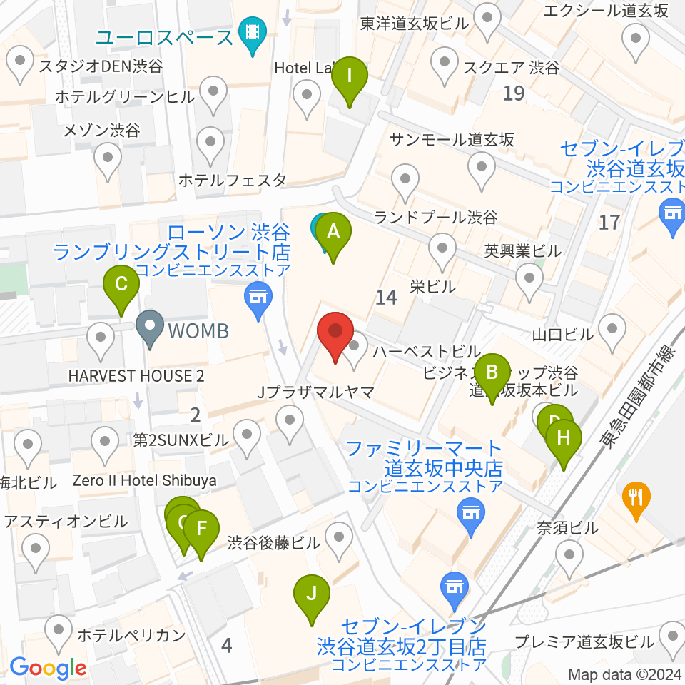 ゲートウェイスタジオ渋谷道玄坂店周辺の駐車場・コインパーキング一覧地図