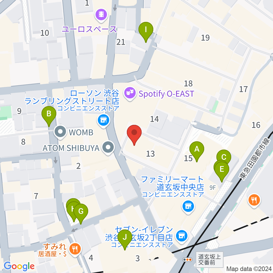 ゲートウェイスタジオ渋谷道玄坂店周辺の駐車場・コインパーキング一覧地図