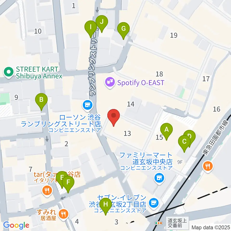 ゲートウェイスタジオ渋谷道玄坂店周辺の駐車場・コインパーキング一覧地図