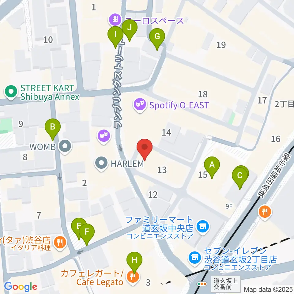 ゲートウェイスタジオ渋谷道玄坂店周辺の駐車場・コインパーキング一覧地図