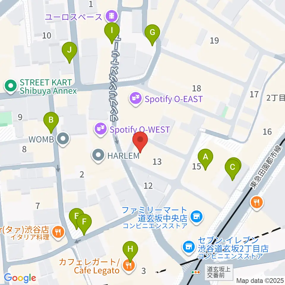 ゲートウェイスタジオ渋谷道玄坂店周辺の駐車場・コインパーキング一覧地図