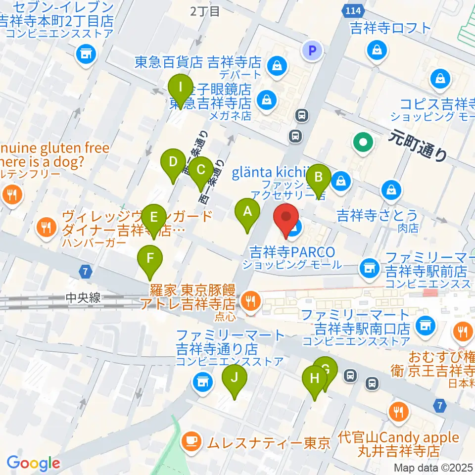 ディスクユニオン吉祥寺店周辺の駐車場・コインパーキング一覧地図