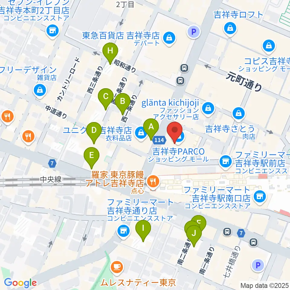 ディスクユニオン吉祥寺店周辺の駐車場・コインパーキング一覧地図