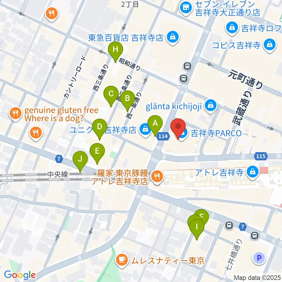 ディスクユニオン吉祥寺店周辺の駐車場・コインパーキング一覧地図