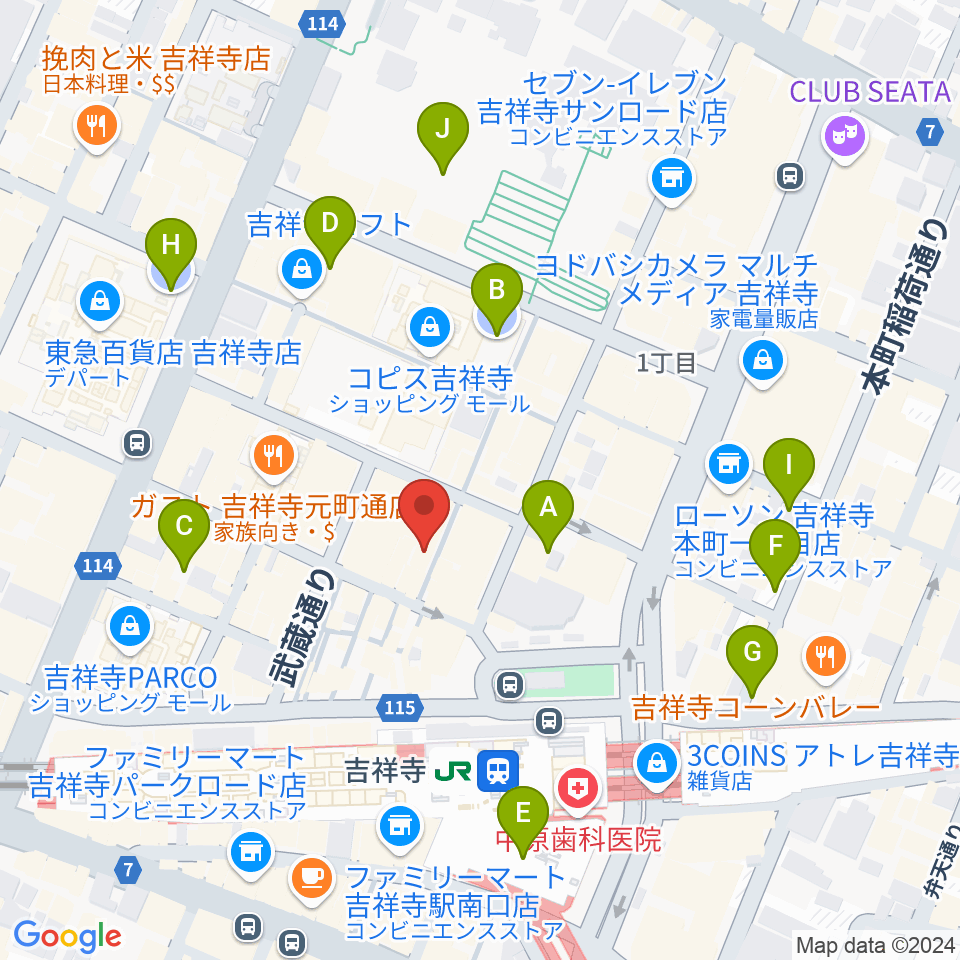 ディスクユニオン吉祥寺店周辺の駐車場・コインパーキング一覧地図