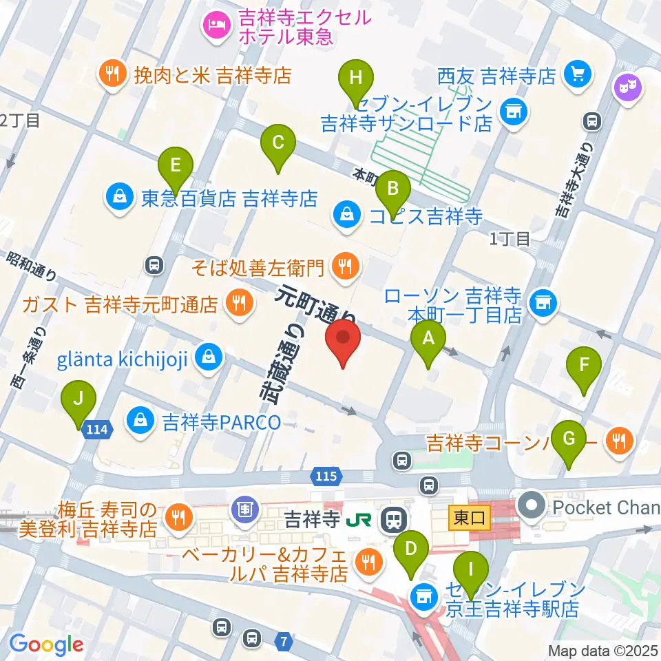 ディスクユニオン吉祥寺店周辺の駐車場・コインパーキング一覧地図