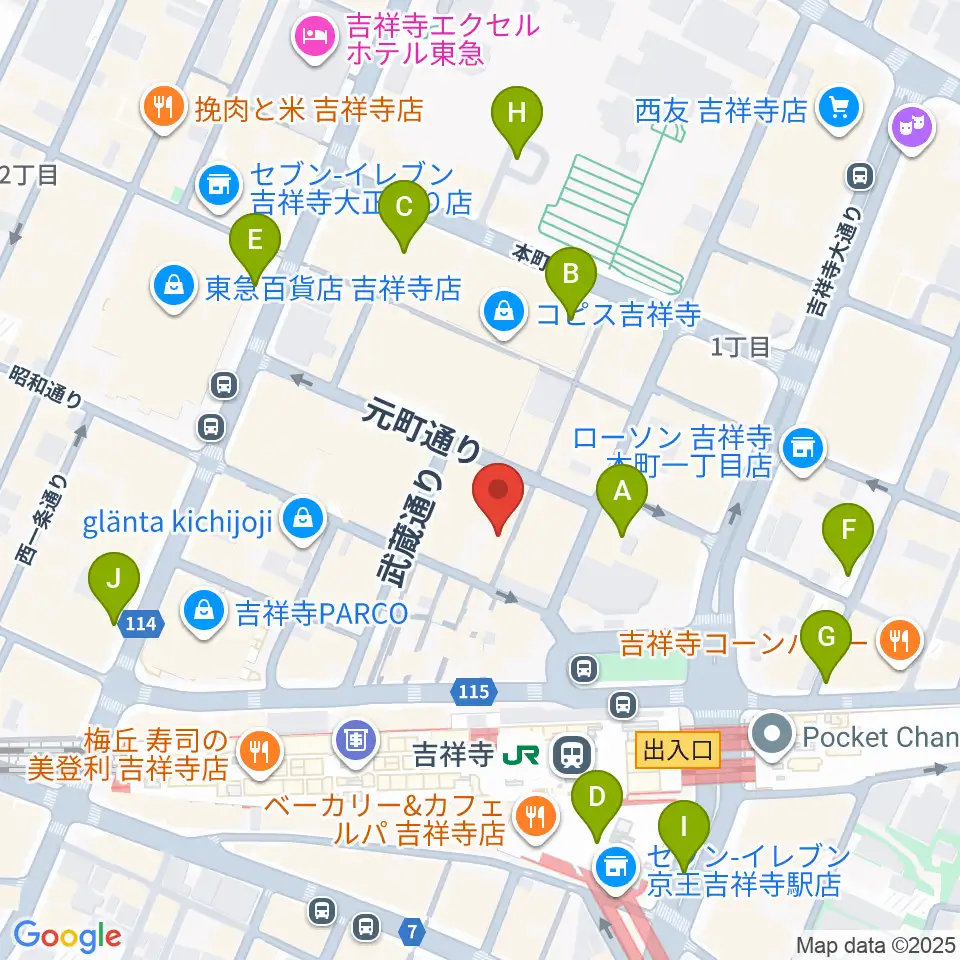 ディスクユニオン吉祥寺店周辺の駐車場・コインパーキング一覧地図