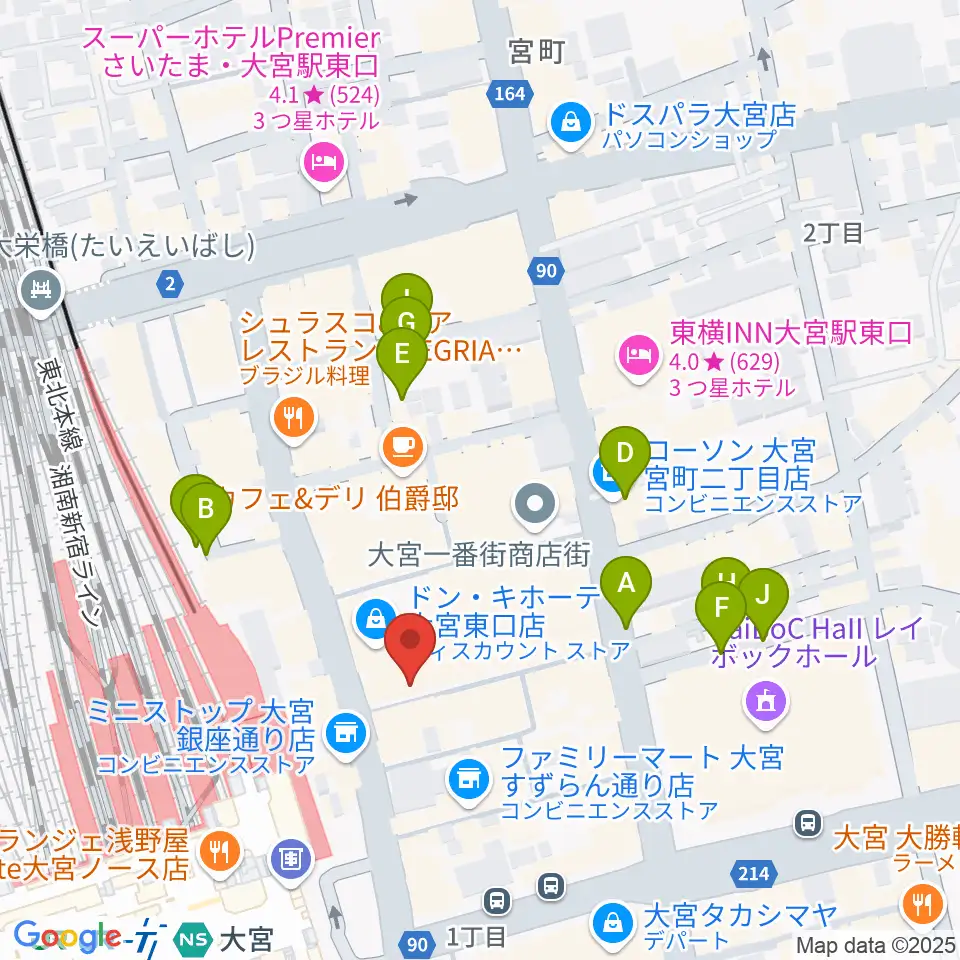 大宮ラクーンよしもと劇場周辺の駐車場・コインパーキング一覧地図