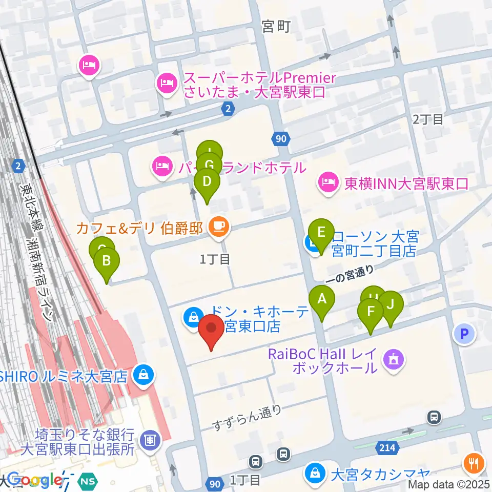 大宮ラクーンよしもと劇場周辺の駐車場・コインパーキング一覧地図