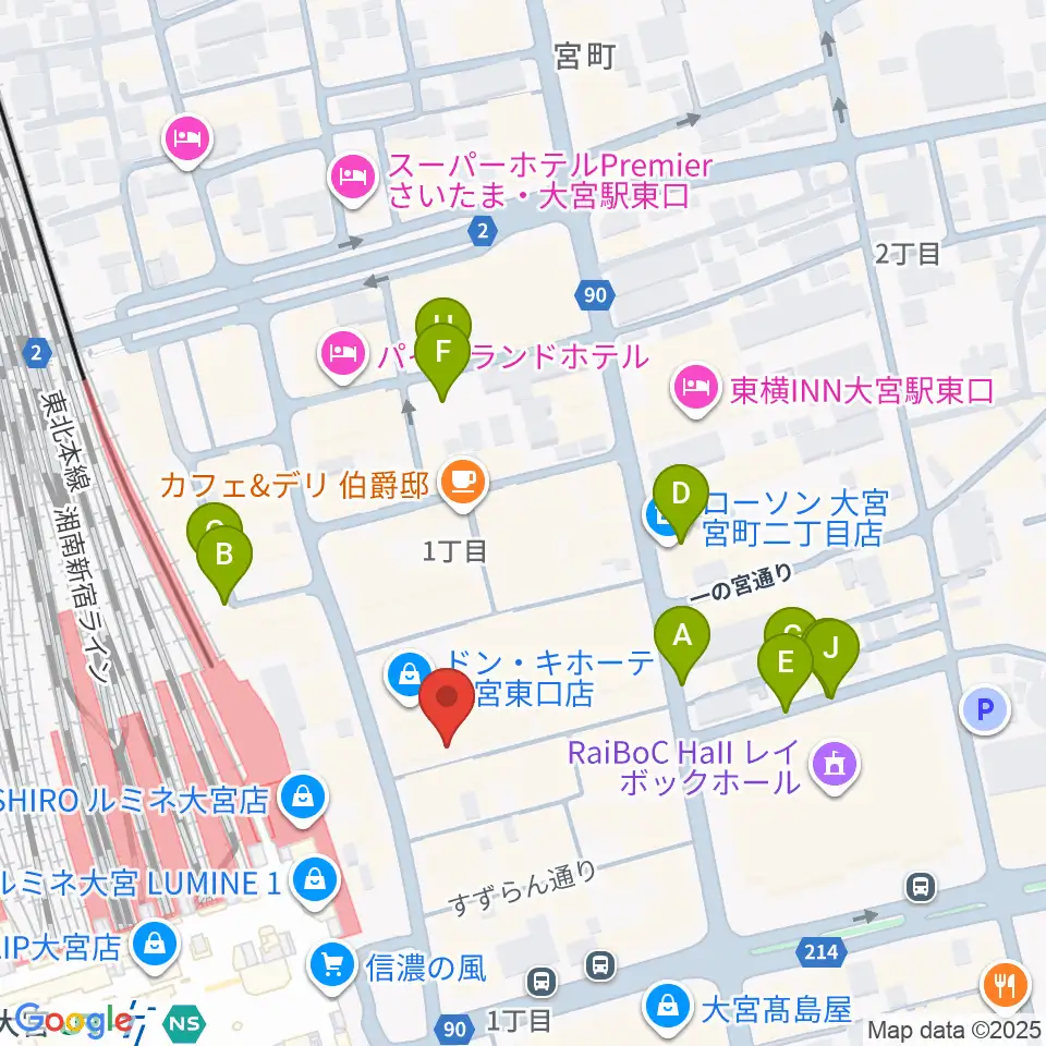 大宮ラクーンよしもと劇場周辺の駐車場・コインパーキング一覧地図