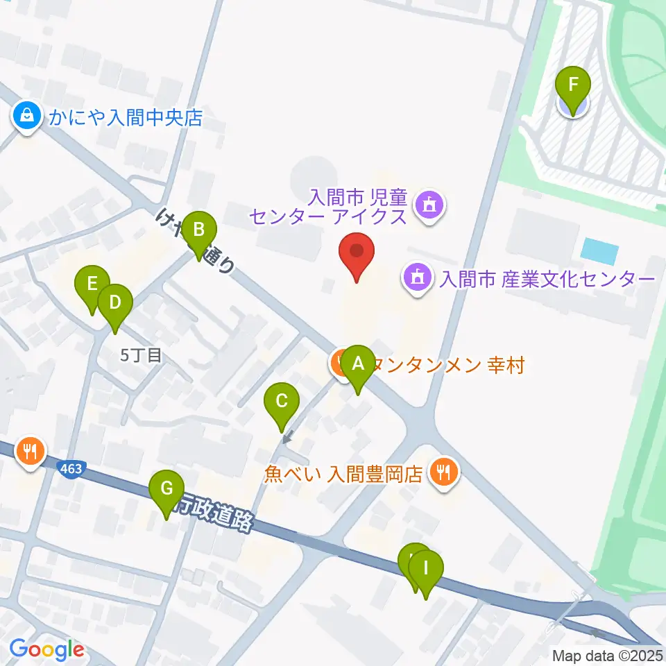 入間市産業文化センター周辺の駐車場・コインパーキング一覧地図