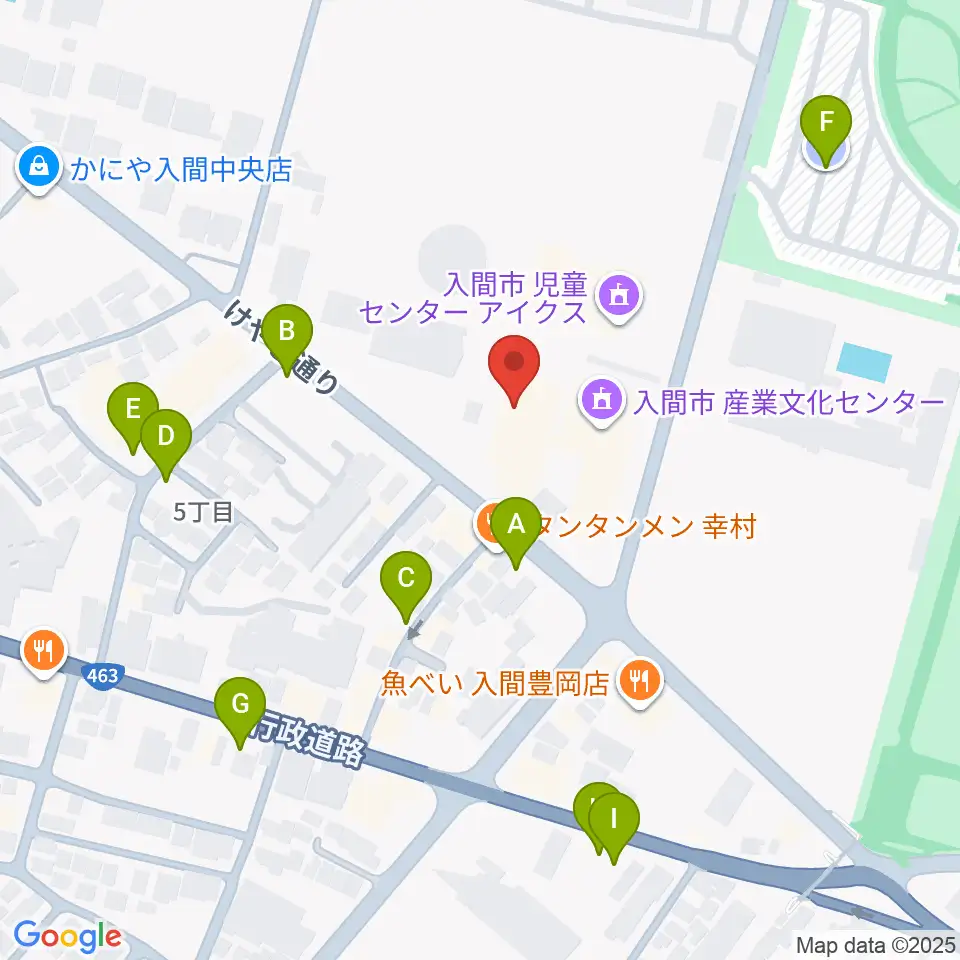 入間市産業文化センター周辺の駐車場・コインパーキング一覧地図