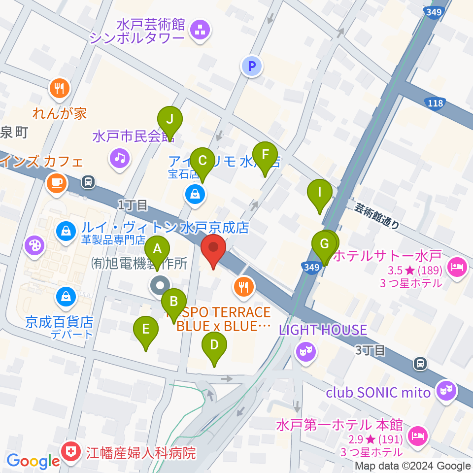 record KNOX周辺の駐車場・コインパーキング一覧地図