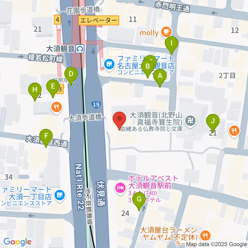 アンリミッツ大須周辺の駐車場・コインパーキング一覧地図