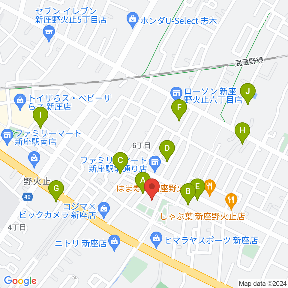 ふるさと新座館ホール周辺の駐車場・コインパーキング一覧地図