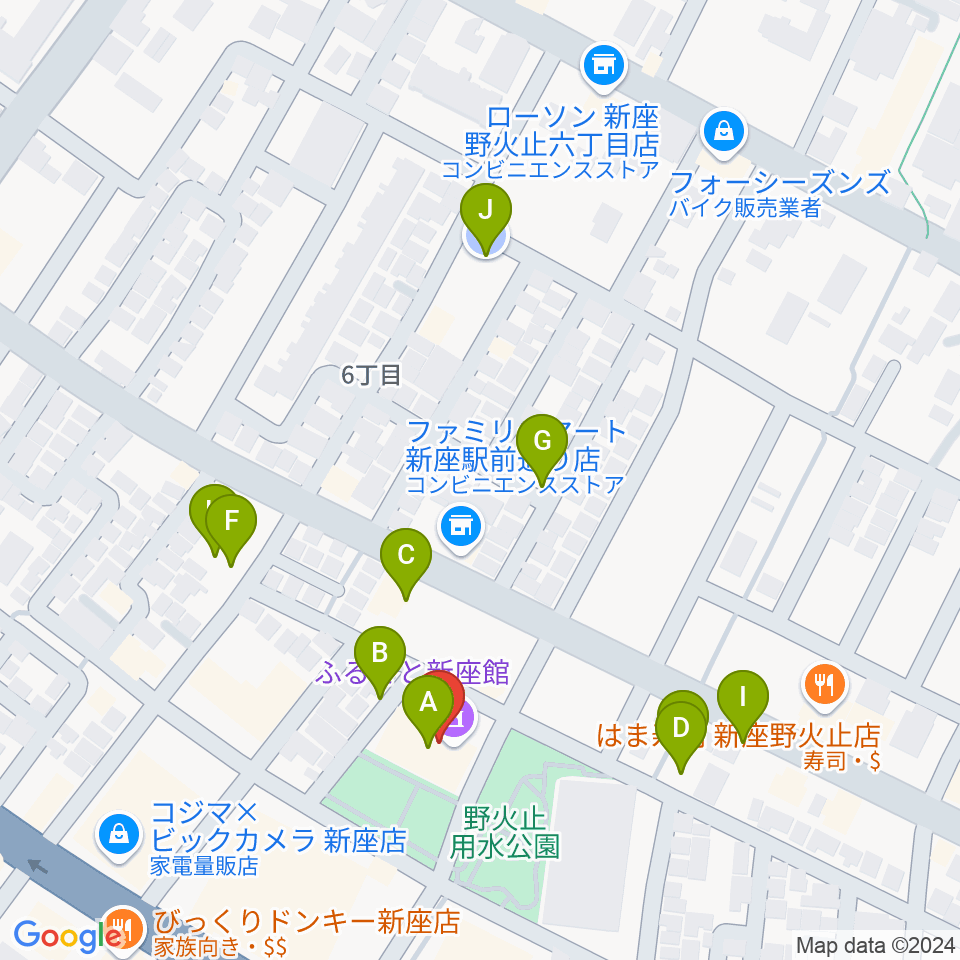 ふるさと新座館ホール周辺の駐車場・コインパーキング一覧地図