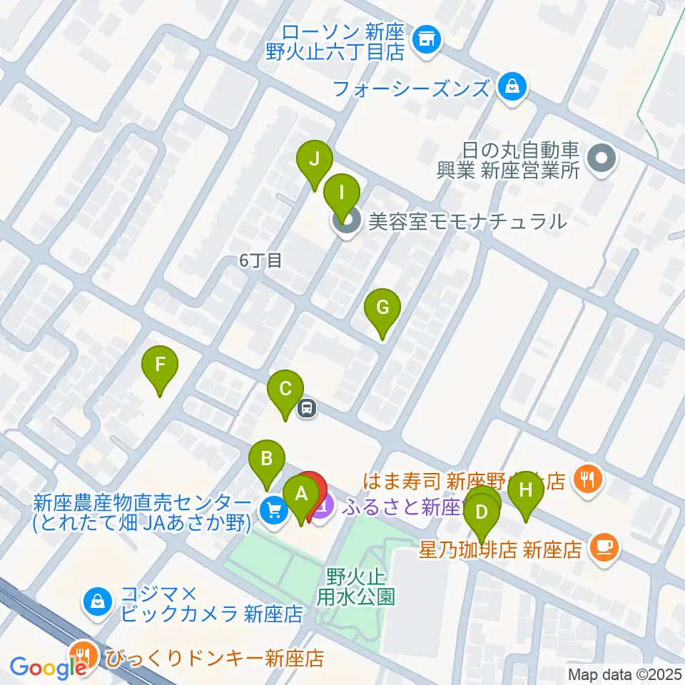 ふるさと新座館ホール周辺の駐車場・コインパーキング一覧地図