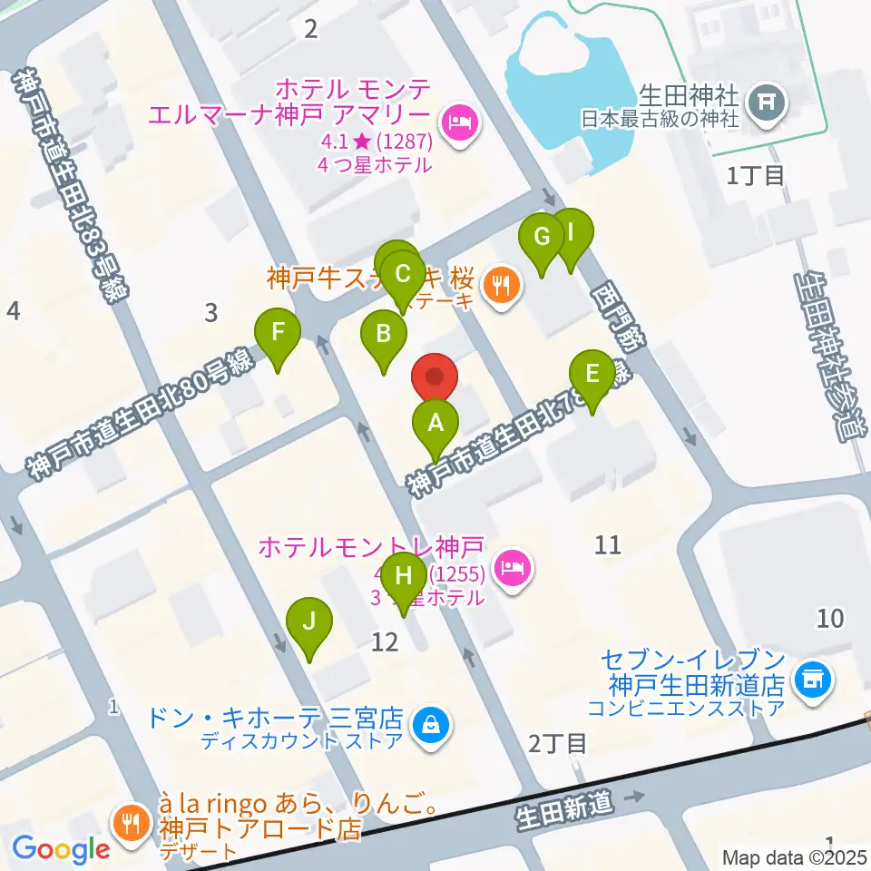 神戸Brothers and Sisters周辺の駐車場・コインパーキング一覧地図