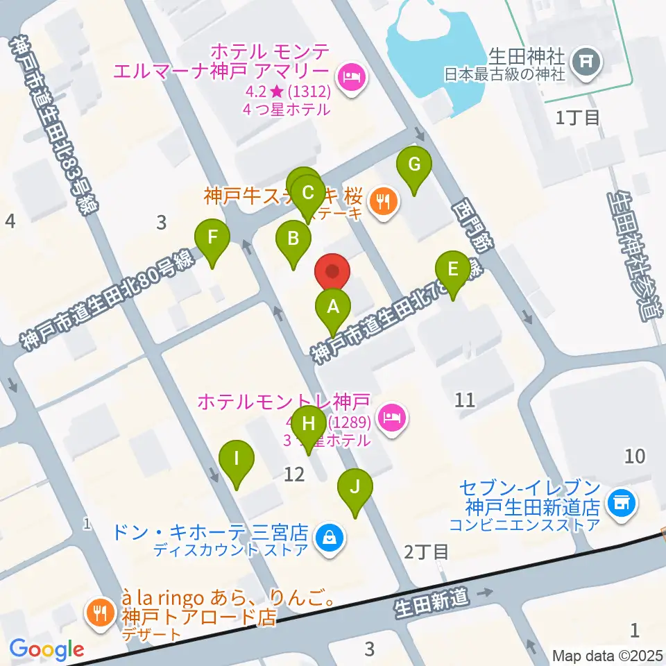 神戸Brothers and Sisters周辺の駐車場・コインパーキング一覧地図