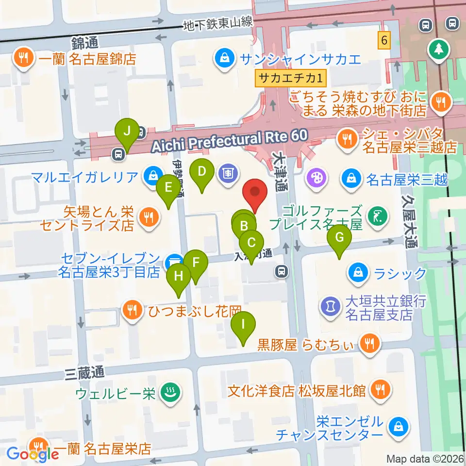 Hmv栄 周辺の駐車場 コインパーキング一覧マップ