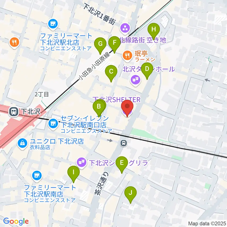下北沢シェルター周辺の駐車場・コインパーキング一覧地図