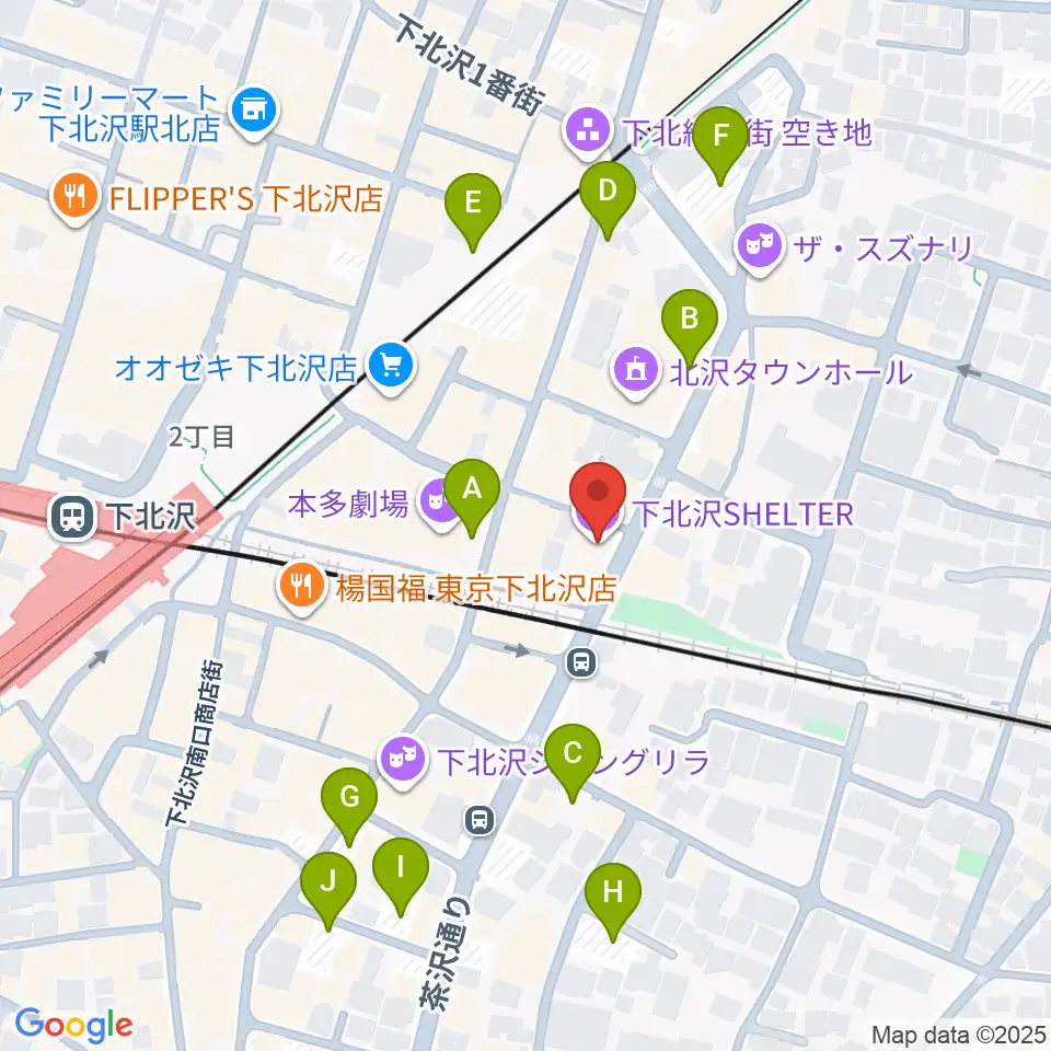 下北沢シェルター周辺の駐車場・コインパーキング一覧地図