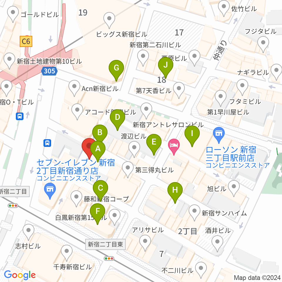 新宿Azzitto1224周辺の駐車場・コインパーキング一覧地図