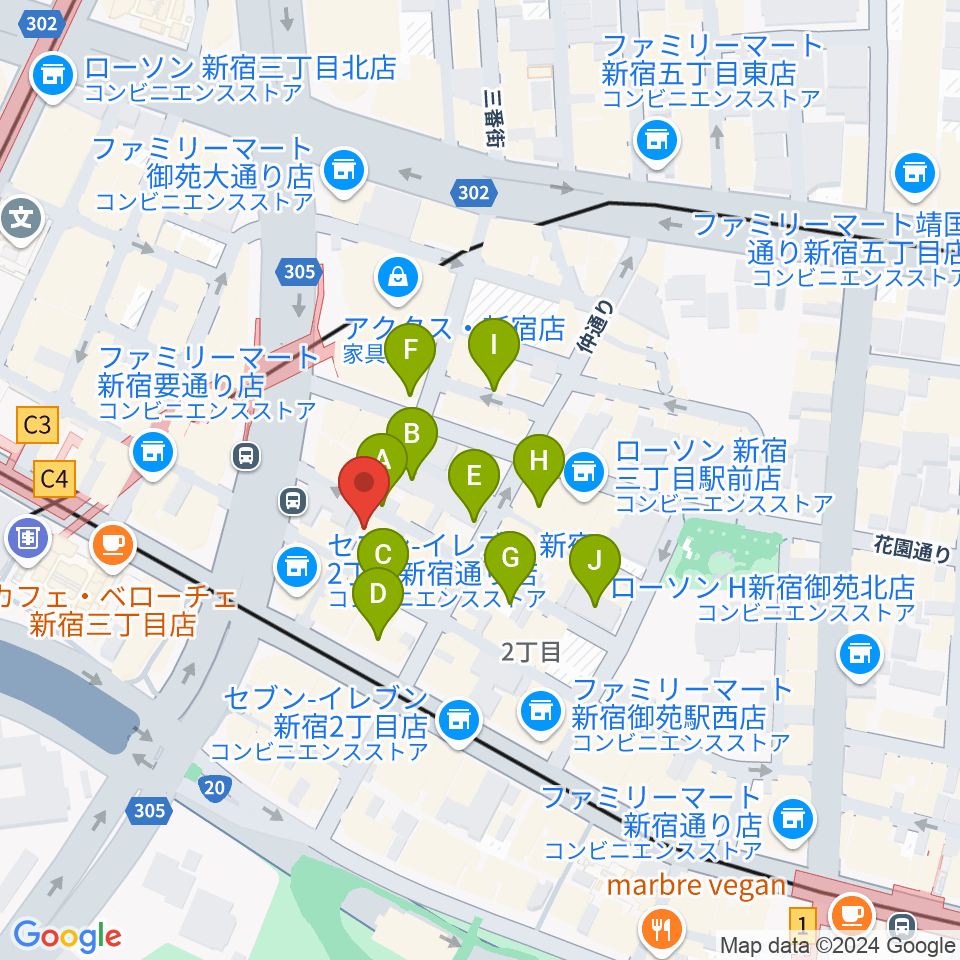 新宿Azzitto1224周辺の駐車場・コインパーキング一覧地図