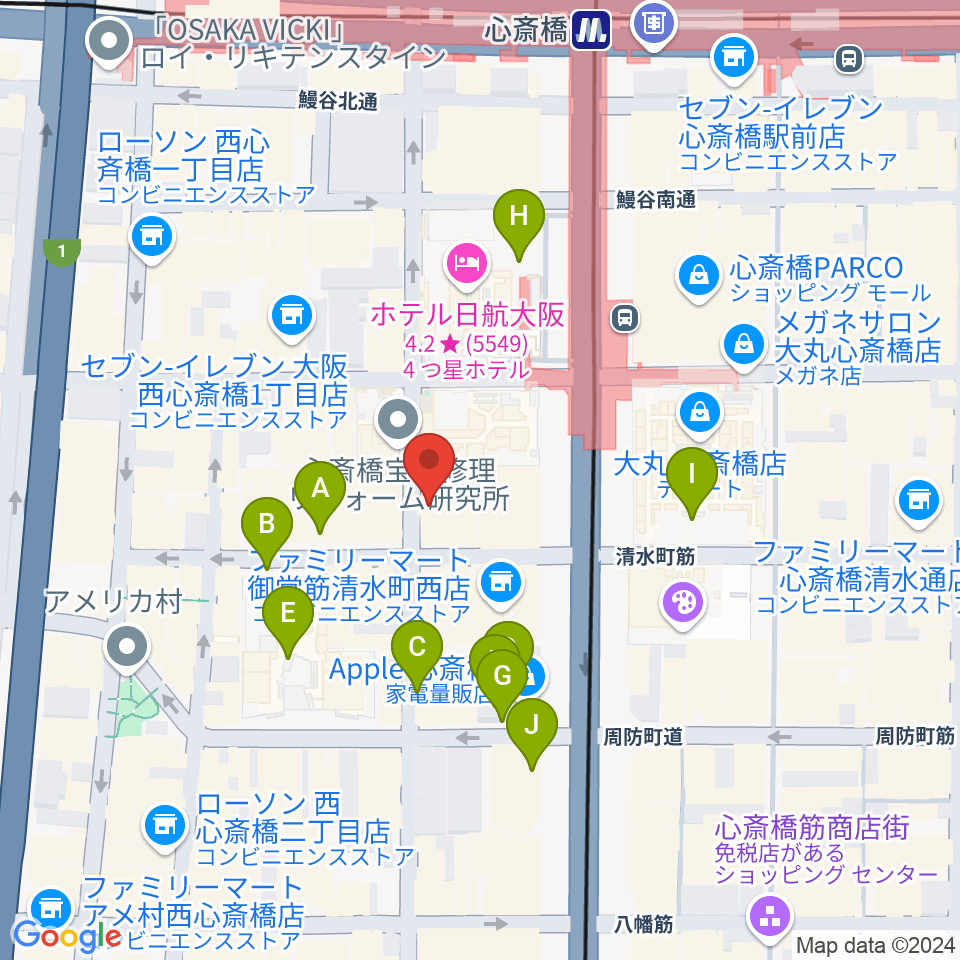 VOXMUSIC周辺の駐車場・コインパーキング一覧地図