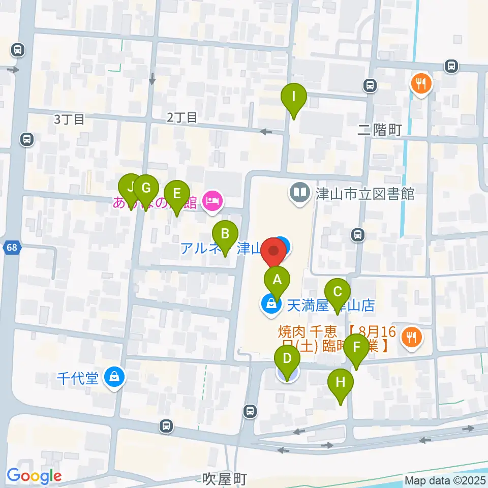 ベルフォーレ津山周辺の駐車場・コインパーキング一覧地図