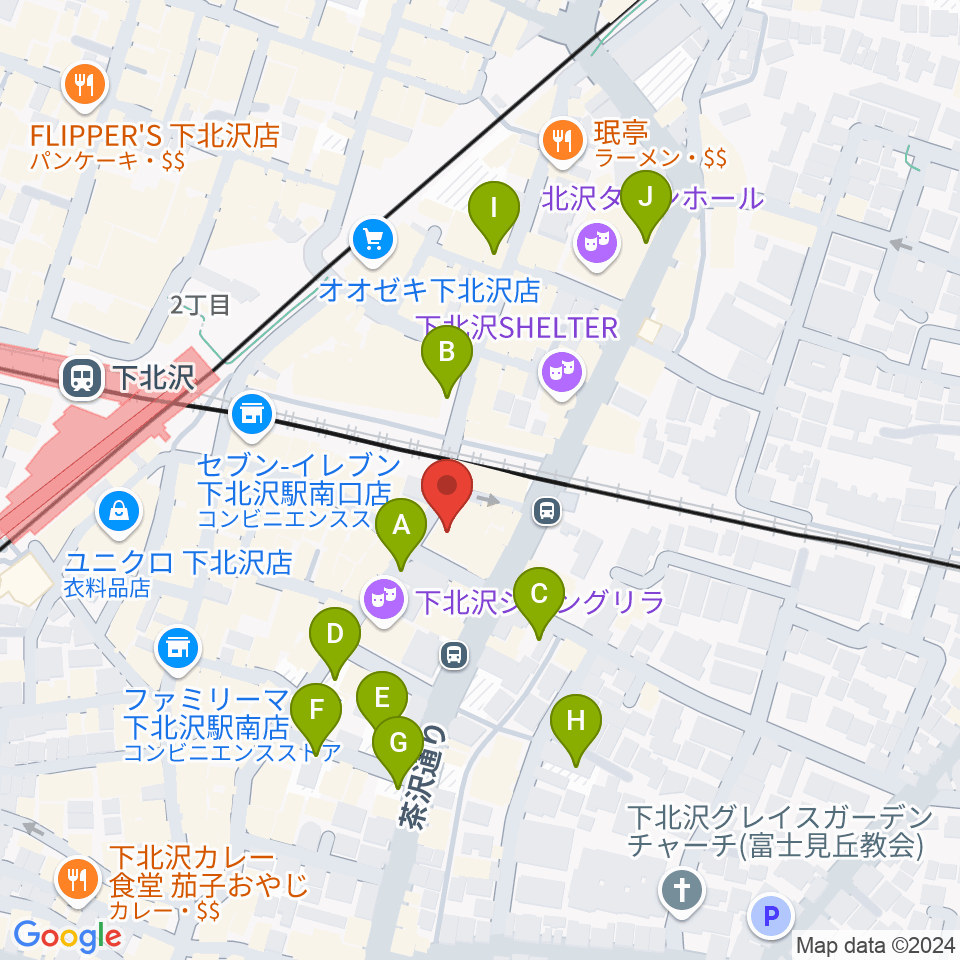 下北沢CLUB Que周辺の駐車場・コインパーキング一覧地図