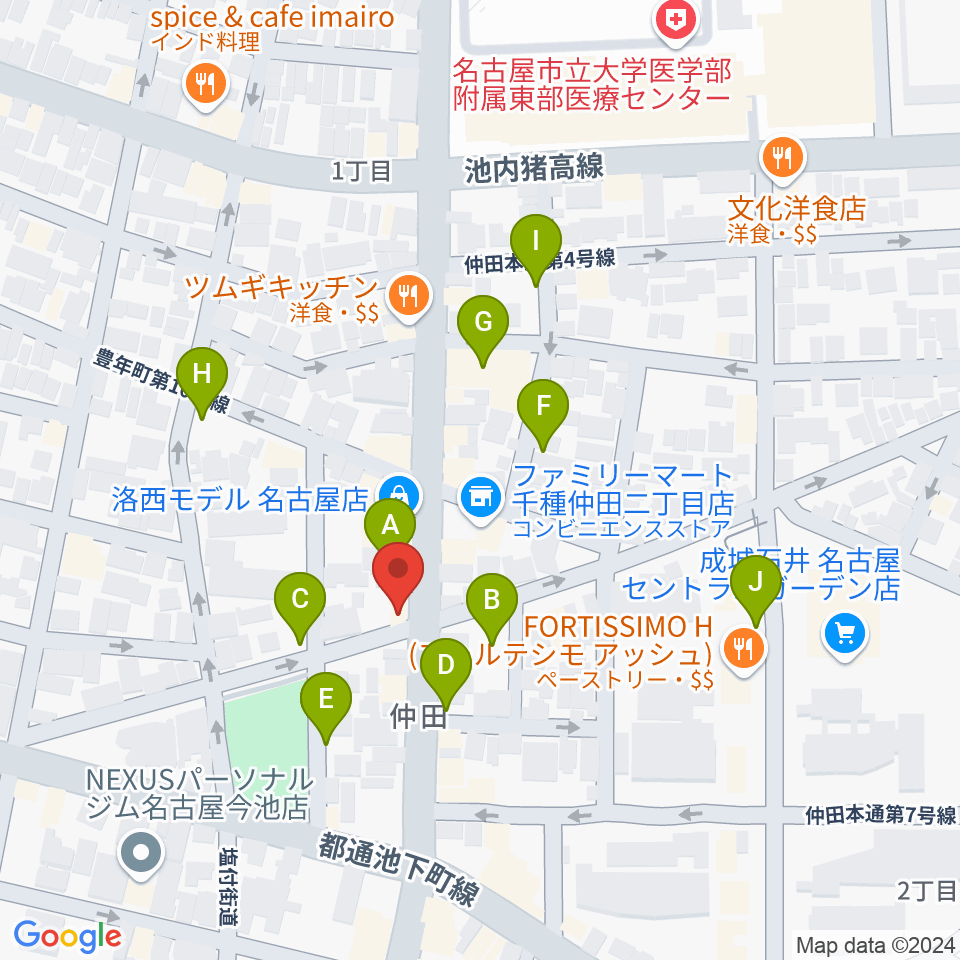 ナイトカフェ弾き語り周辺の駐車場・コインパーキング一覧地図