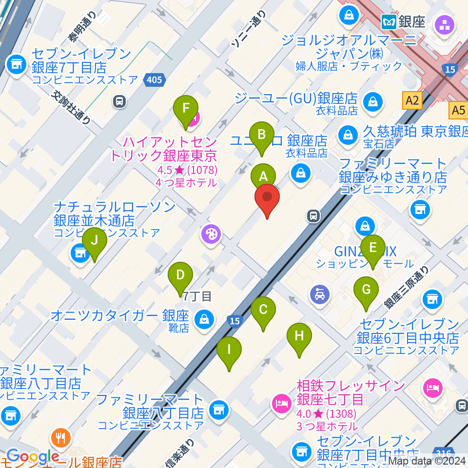 銀座タクト周辺の駐車場・コインパーキング一覧地図