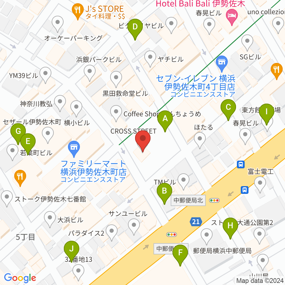 伊勢佐木町CROSS STREET周辺の駐車場・コインパーキング一覧地図