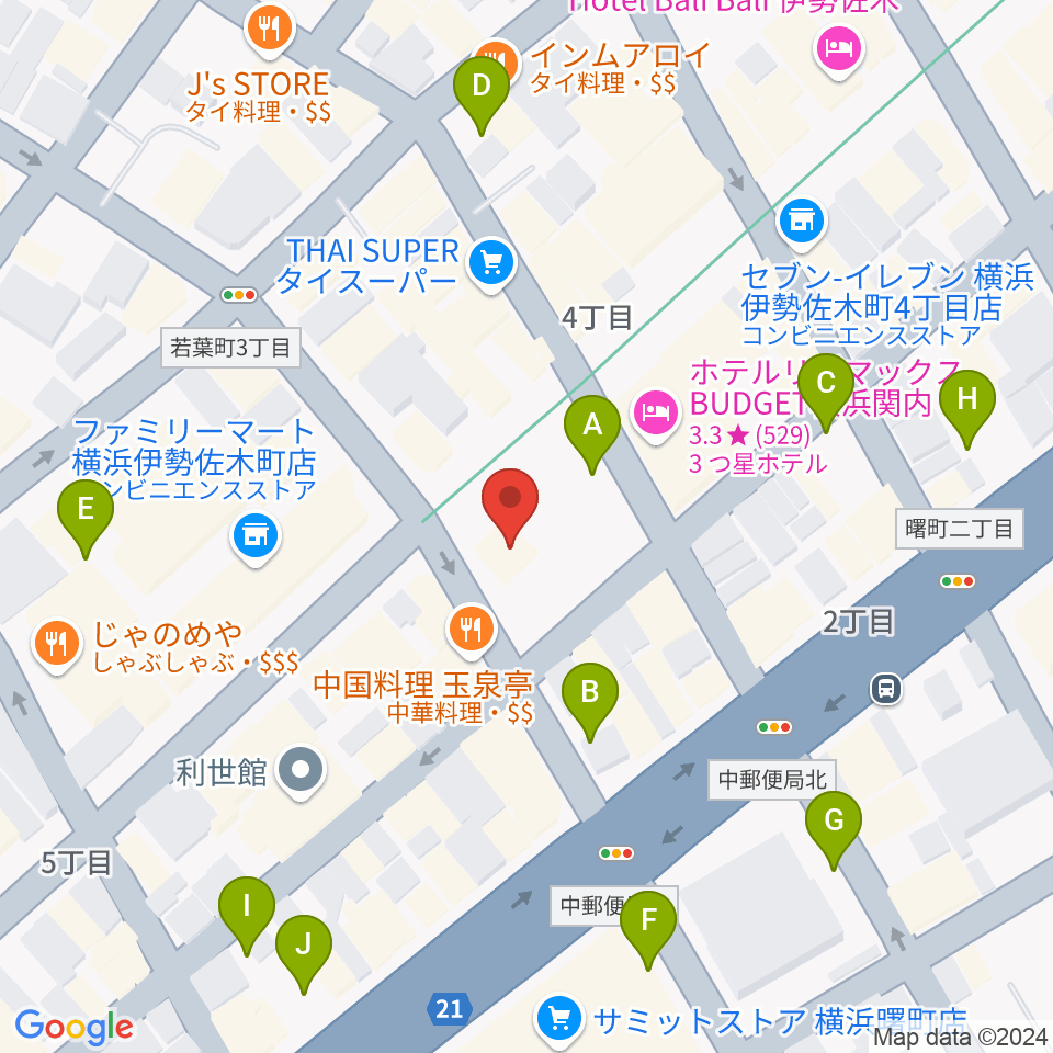 伊勢佐木町CROSS STREET周辺の駐車場・コインパーキング一覧地図