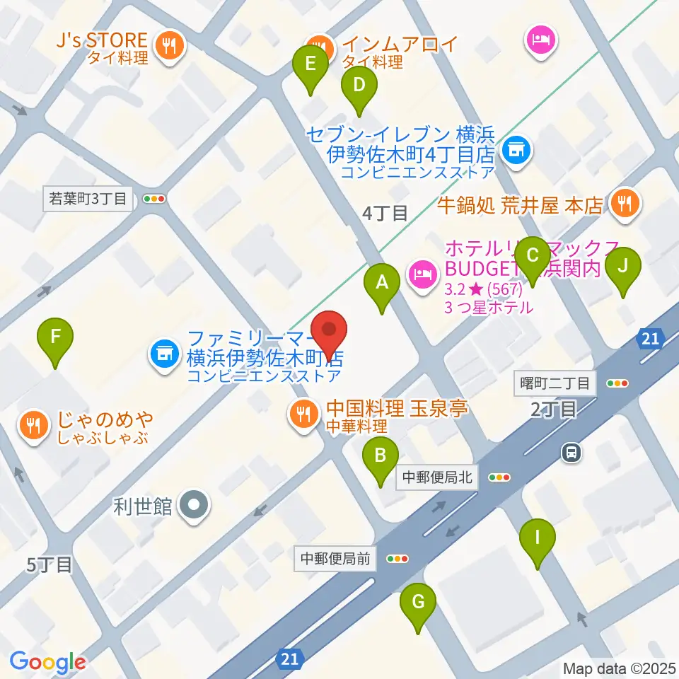 伊勢佐木町CROSS STREET周辺の駐車場・コインパーキング一覧地図