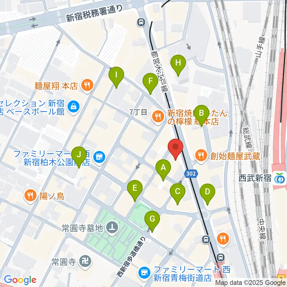 レッドリングレコード周辺の駐車場・コインパーキング一覧地図