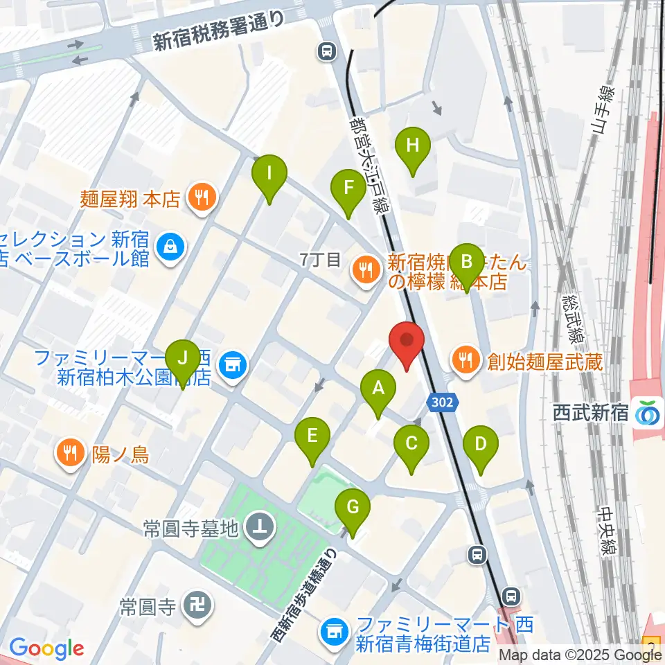 レッドリングレコード周辺の駐車場・コインパーキング一覧地図