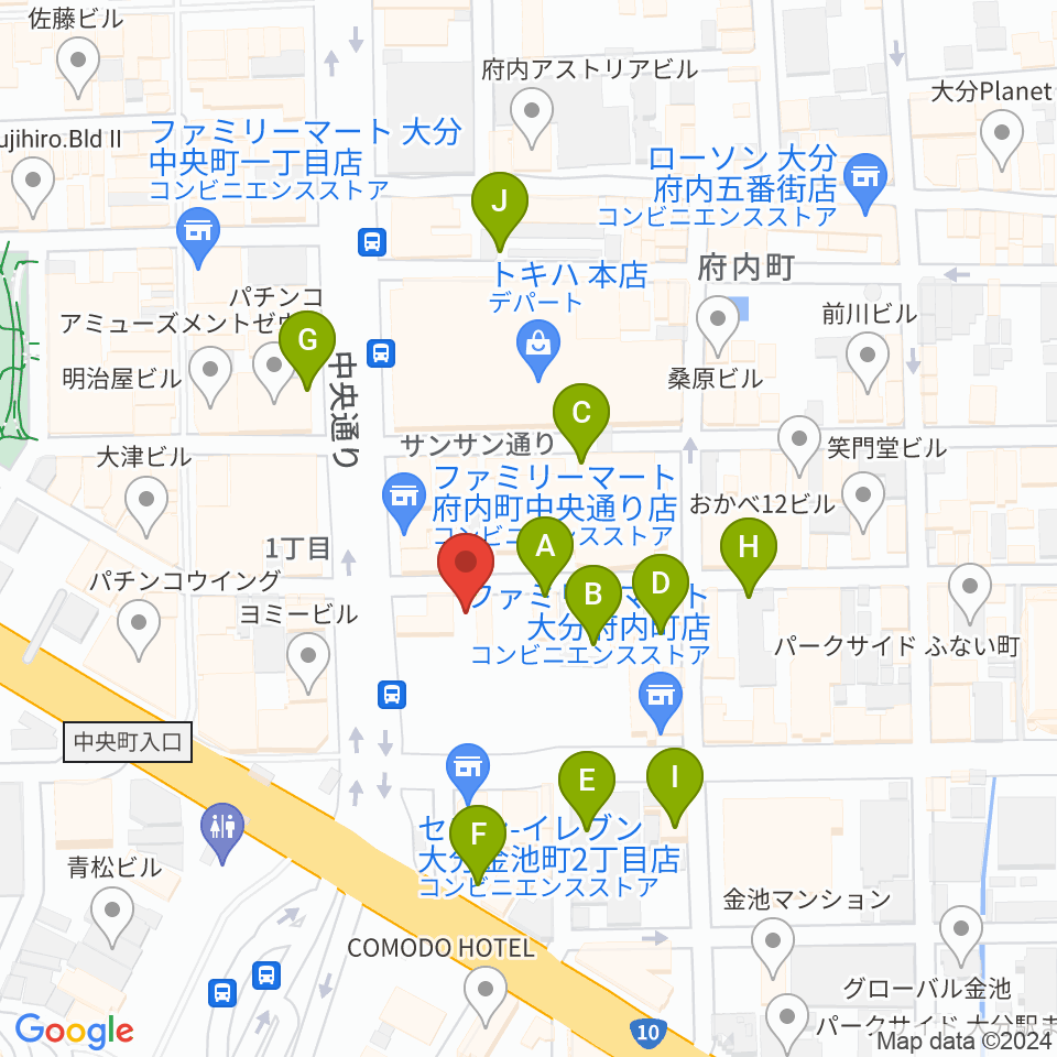 大分BackStage周辺の駐車場・コインパーキング一覧地図