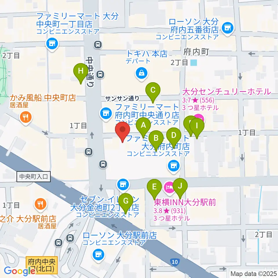 大分BackStage周辺の駐車場・コインパーキング一覧地図