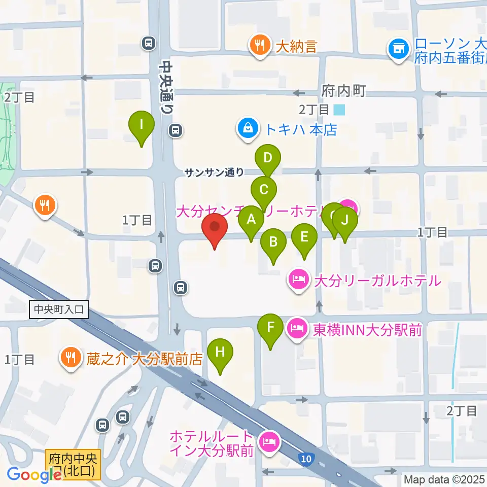 大分BackStage周辺の駐車場・コインパーキング一覧地図