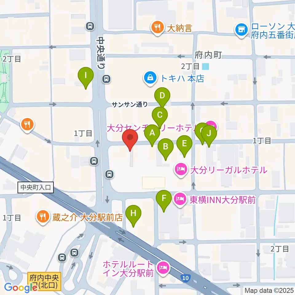 大分BackStage周辺の駐車場・コインパーキング一覧地図
