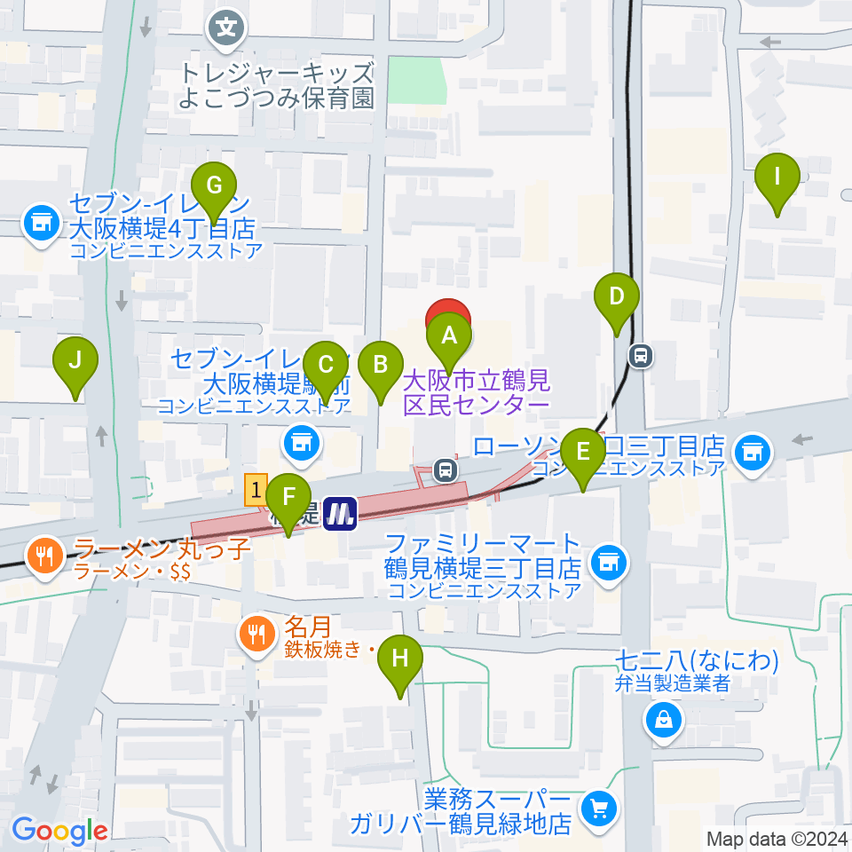 鶴見区民センター周辺の駐車場・コインパーキング一覧地図