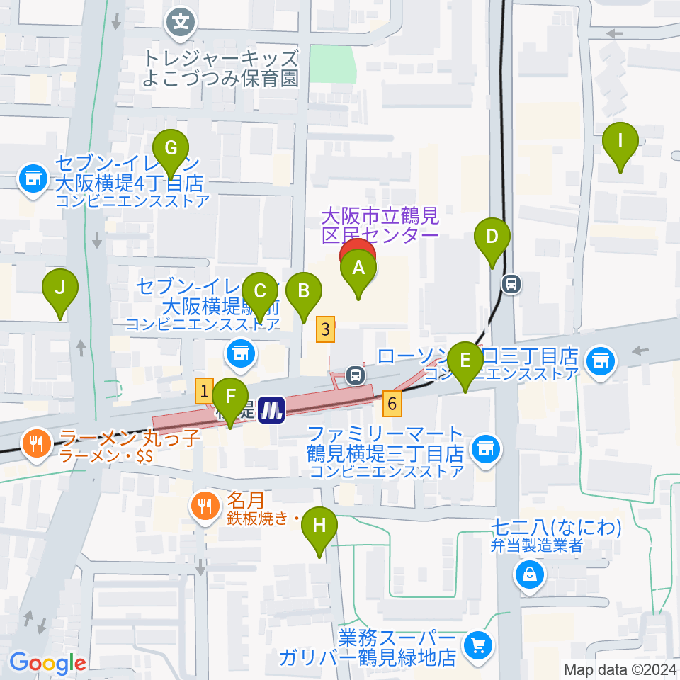 鶴見区民センター周辺の駐車場・コインパーキング一覧地図