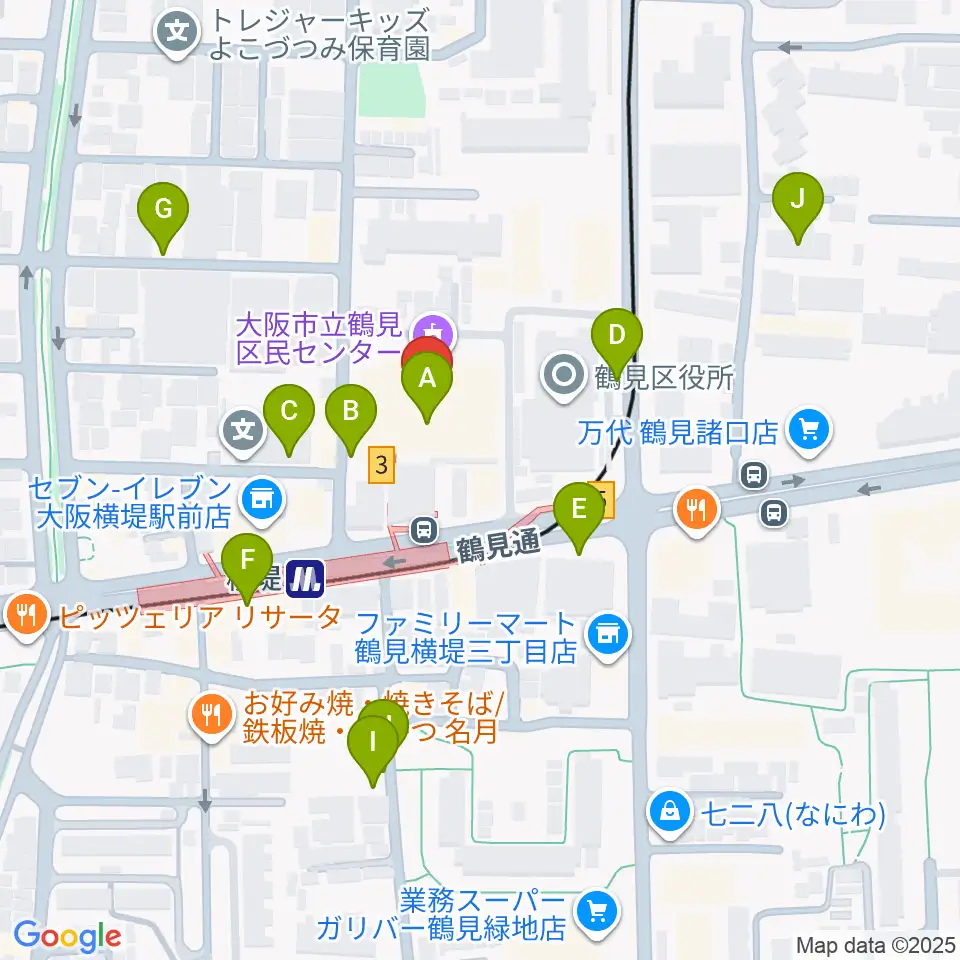 鶴見区民センター周辺の駐車場・コインパーキング一覧地図