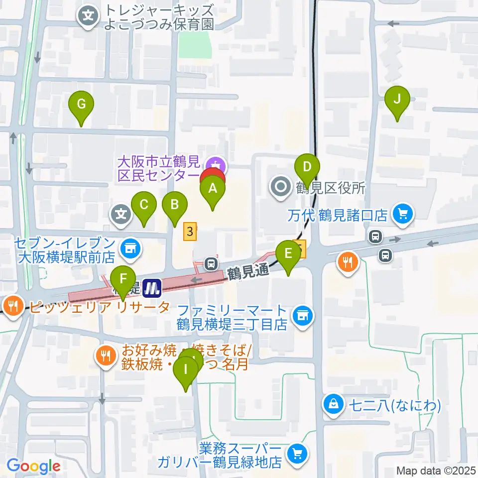 鶴見区民センター周辺の駐車場・コインパーキング一覧地図