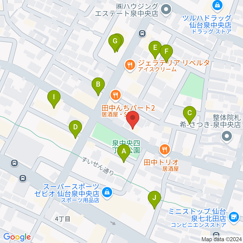 J&B泉店 ジェーアンドビー周辺の駐車場・コインパーキング一覧地図