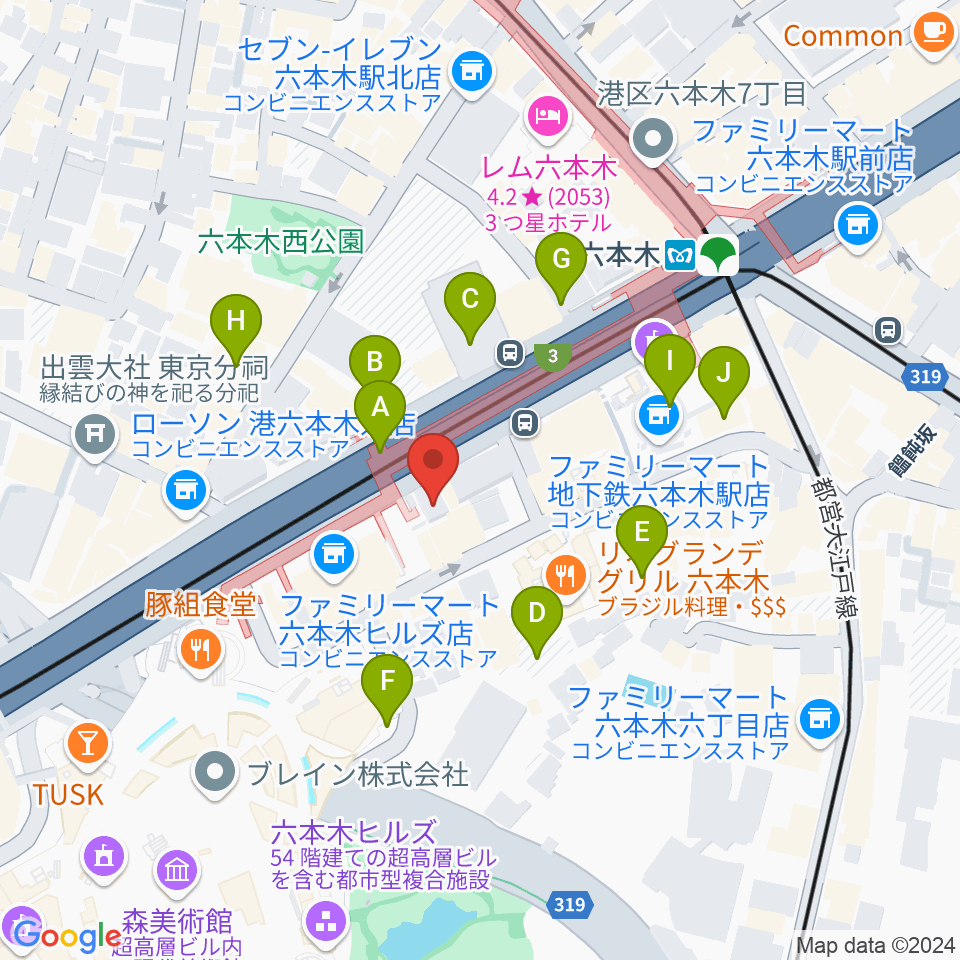 六本木アルフィー周辺の駐車場・コインパーキング一覧地図