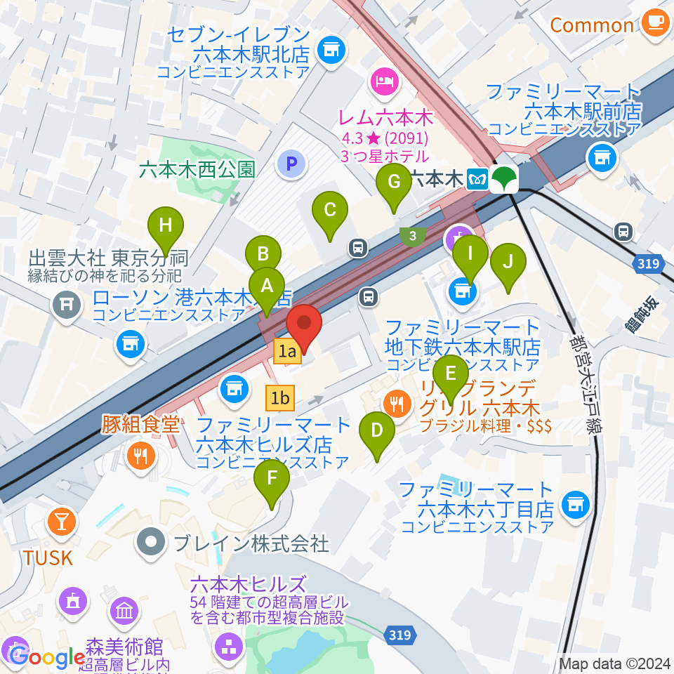 六本木アルフィー周辺の駐車場・コインパーキング一覧地図