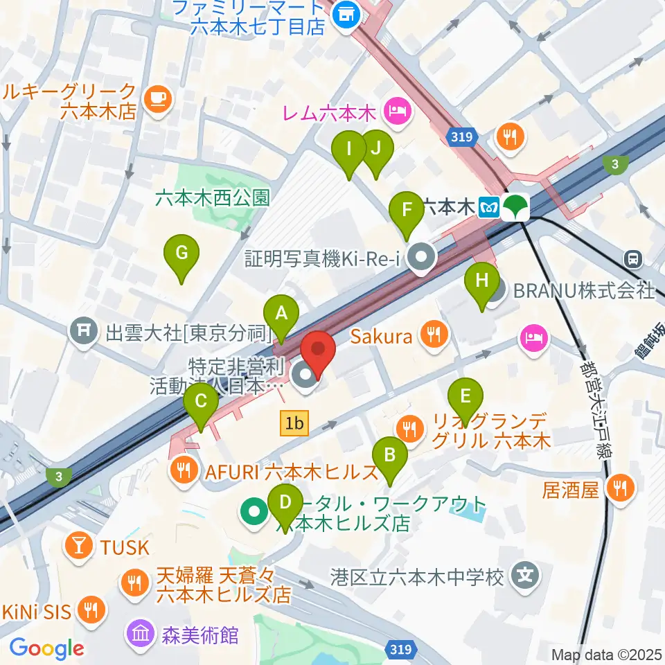 六本木アルフィー周辺の駐車場・コインパーキング一覧地図